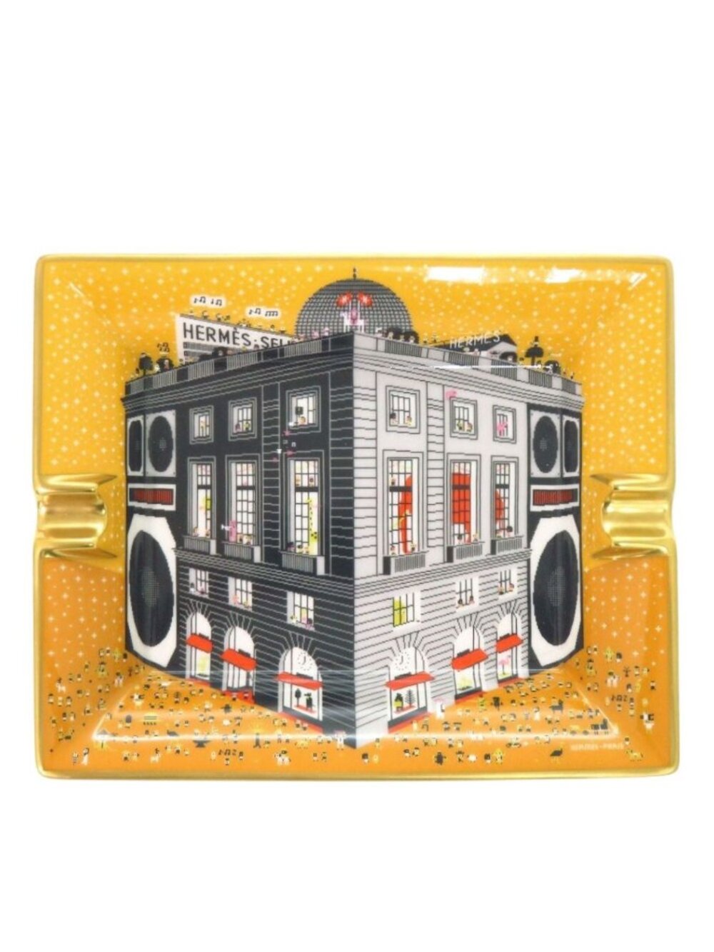 Hermes Ashtray Faubourg Party Porcelain Yellow
